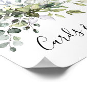 水彩画のユーカリ カード & ギフト ウェディング サイン (角)