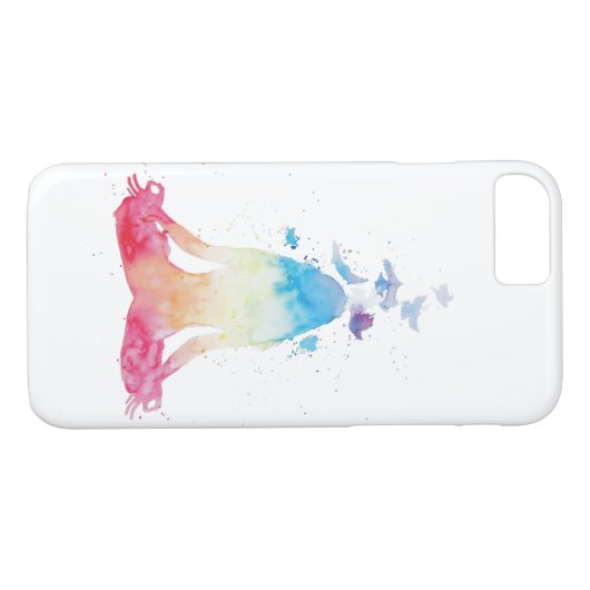 水彩画のヨガのはす姿勢の電話箱 Case-Mate iPhoneケース (裏面(横))