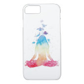 水彩画のヨガのはす姿勢の電話箱 Case-Mate iPhoneケース (裏面)