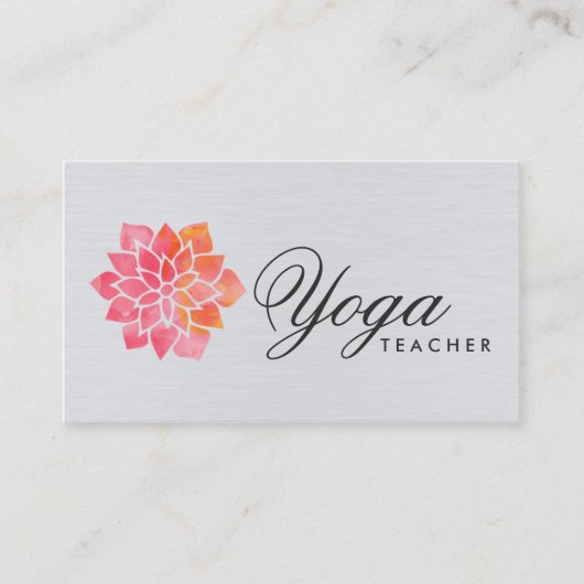 水彩画のヨガの先生の名刺 名刺 (正面)