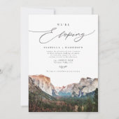 水彩画のヨセミテ国立公園でふたりが極秘結婚 招待状 (正面)
