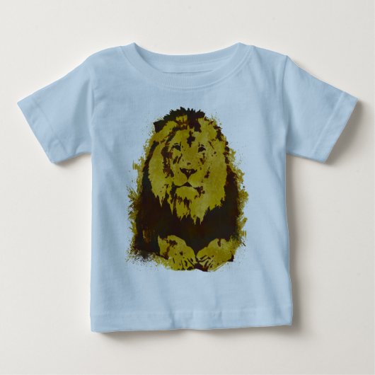 水彩画のライオン ベビーTシャツ (正面)