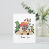 水彩画のラクダとサボテン ポストカード (スタンド正面)