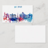 水彩画のラスベガスのスカイライン 名刺 (正面/裏面)