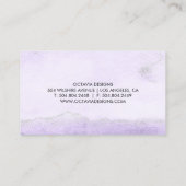 水彩画のラベンダーのフェイクなグリッターの名刺 名刺 (裏面)