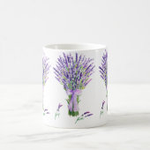 水彩画のラベンダーのマグ コーヒーマグカップ (中央)