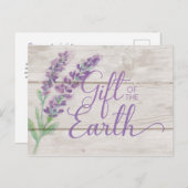 水彩画のラベンダーの精油のクラスの郵便はがき ポストカード (正面/裏面)