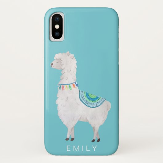 水彩画のラマのかわいくモダンなヒップスター Case-Mate iPhoneケース (裏面)