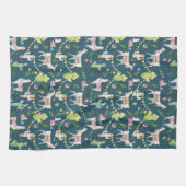 水彩画のラマの旗パターン キッチンタオル (横)