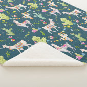 水彩画のラマの旗パターン シェルパブランケット (3/4)