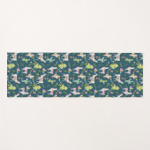 水彩画のラマの旗パターン ヨガマット (正面(横))