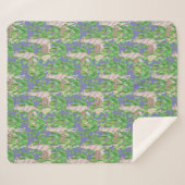 水彩画のラマ及びCatusパターン シェルパブランケット (正面(横))