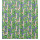 水彩画のラマ及びCatusパターン シャワーカーテン (正面)