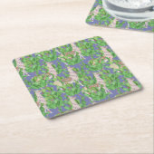 水彩画のラマ及びCatusパターン スクエアペーパーコースター (アングル)