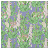 水彩画のラマ及びCatusパターン ファブリック (クローズアップ)