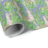 水彩画のラマ及びCatusパターン ラッピングペーパー (ロールコーナー)