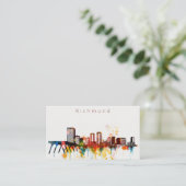 水彩画のリッチモンドのスカイライン 名刺 (スタンド正面)