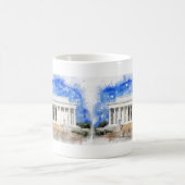 水彩画のリンカーン記念館 コーヒーマグカップ (中央)