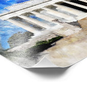 水彩画のリンカーン記念館 フォトプリント            (角)