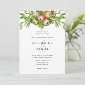 水彩画のリンゴと枝の結婚式 招待状 (スタンド正面)