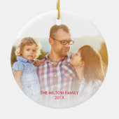 水彩画のリースのクリスマスの写真の黒 セラミックオーナメント (裏面)