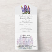 水彩画のルピナスと山 オールインワン招待状 (内側)