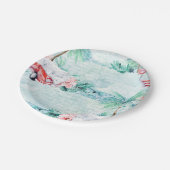 水彩画のレトロのビーチのテーマのパーティーのプレート ペーパープレート (アングル)