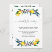 水彩画のレモンとオリーブ エンクロージャーカード (正面/裏面)