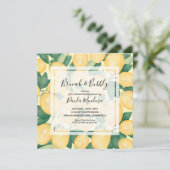 水彩画のレモンとグリーン ブライダルシャワーの招待状 (スタンド正面)