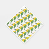 水彩画のレモンとライムの手描きパターン スタンダードランチョンナプキン (角)