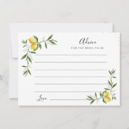 水彩画のレモンと緑のアドバイスカード アドバイスカード