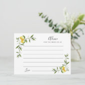 水彩画のレモンと緑のアドバイスカード アドバイスカード (スタンド正面)