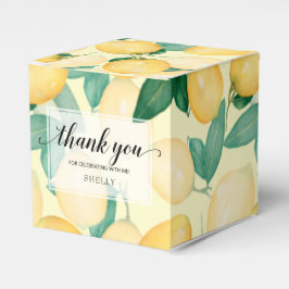 水彩画のレモンと緑の感謝 フェイバーボックス