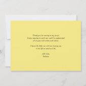 水彩画のレモンと花のリース ウェディング サンキューカード (裏面)