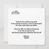 水彩画のレモンと花の誕生日感謝メッセージ 招待状 (裏面)