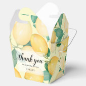 水彩画のレモンと葉の感謝メッセージ フェイバーボックス (オープン)