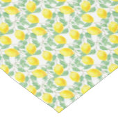 水彩画のレモンと葉の白いウェディング テーブルクロス (アングル)