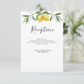 水彩画のレモンと葉の結婚式の受付カード 出欠カード (スタンド正面)