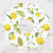 水彩画のレモンと葉2 ワイングラスタグ (裏面)