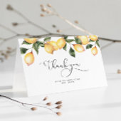 水彩画のレモンを使ったウェディングシャワーのお礼カード サンキューカード