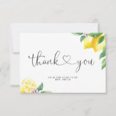 水彩画のレモンを使ったウェディングシャワー サンキューカード (正面)