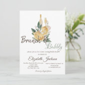 水彩画のレモンを使ったランチ＆バブル ブライズシャワー 招待状 (スタンド正面)