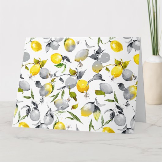 水彩画のレモン14 サンキューカード (正面)