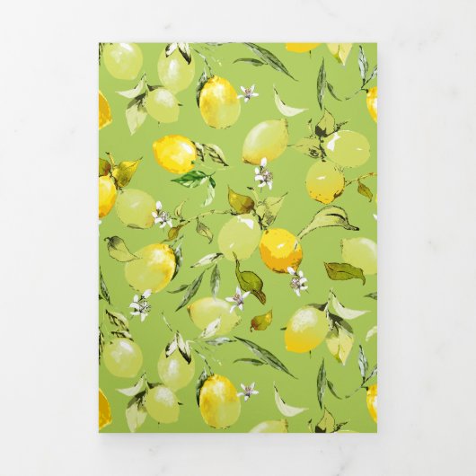 水彩画のレモン22 三つ折り招待状 (カバー)