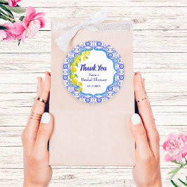 水彩画のレモン アマルフィ ブライダル サンクス ラウンド ラウンドシール