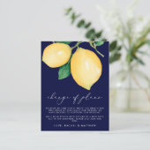 水彩画のレモン ウェディング プランの変更 案内ポストカード (スタンド正面)