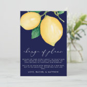 水彩画のレモン ウェディング プランの変更 案内状 (スタンド正面)