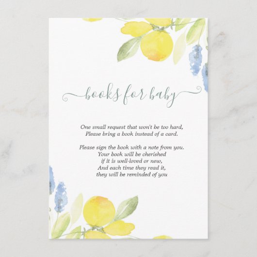 水彩画のレモン エンクロージャーカード (正面)