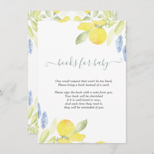 水彩画のレモン エンクロージャーカード (正面/裏面)