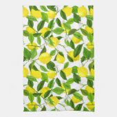 水彩画のレモン キッチンタオル (縦)